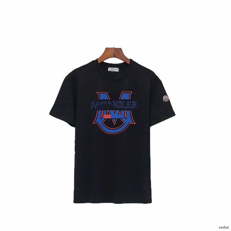 Moncler Big M Collection Casual Style Black T-Shirt