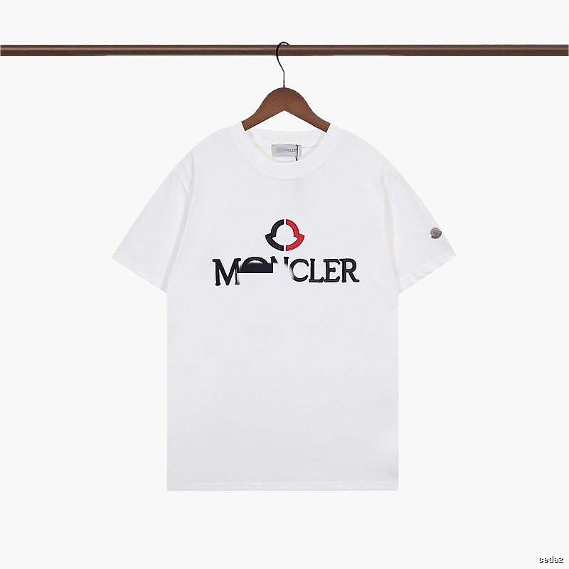 Moncler Embroidered Casual Style White T-Shirt