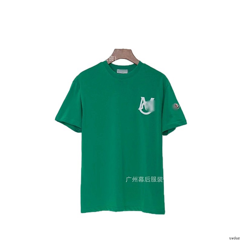 Moncler Letter Print Casual Style Green Short-sleeve T-shirt