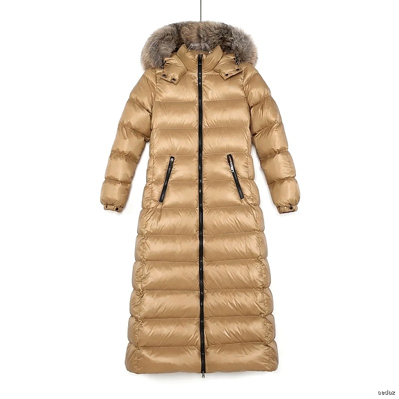 Moncler long stylish camel down jacket