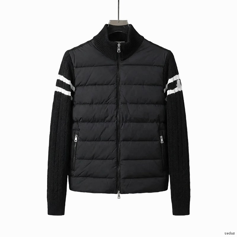 Moncler patchwork stylish black coat