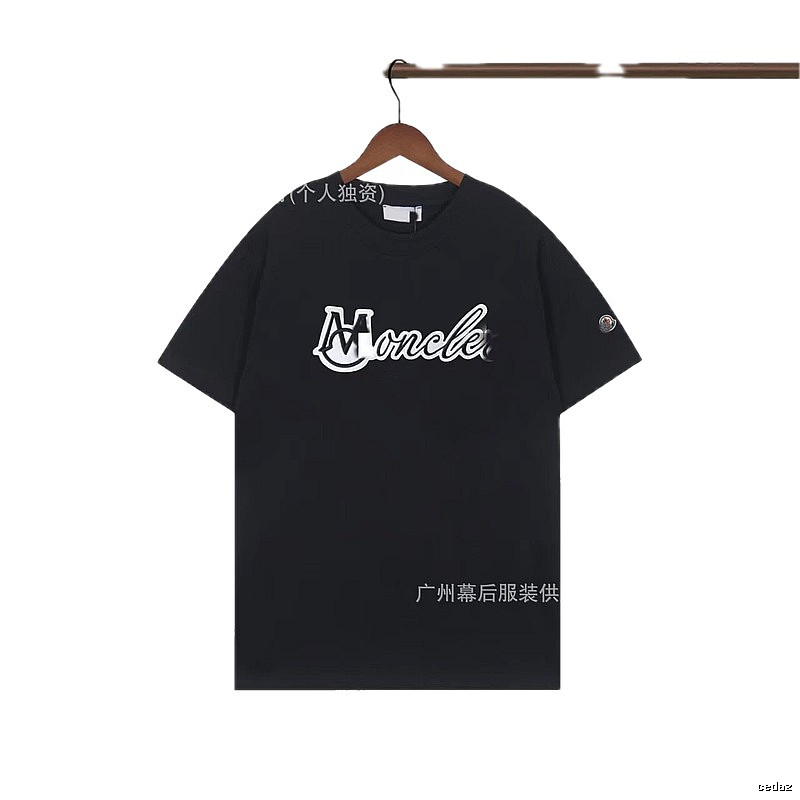 Moncler Printed Collection Streetwear Style Black T-Shirt