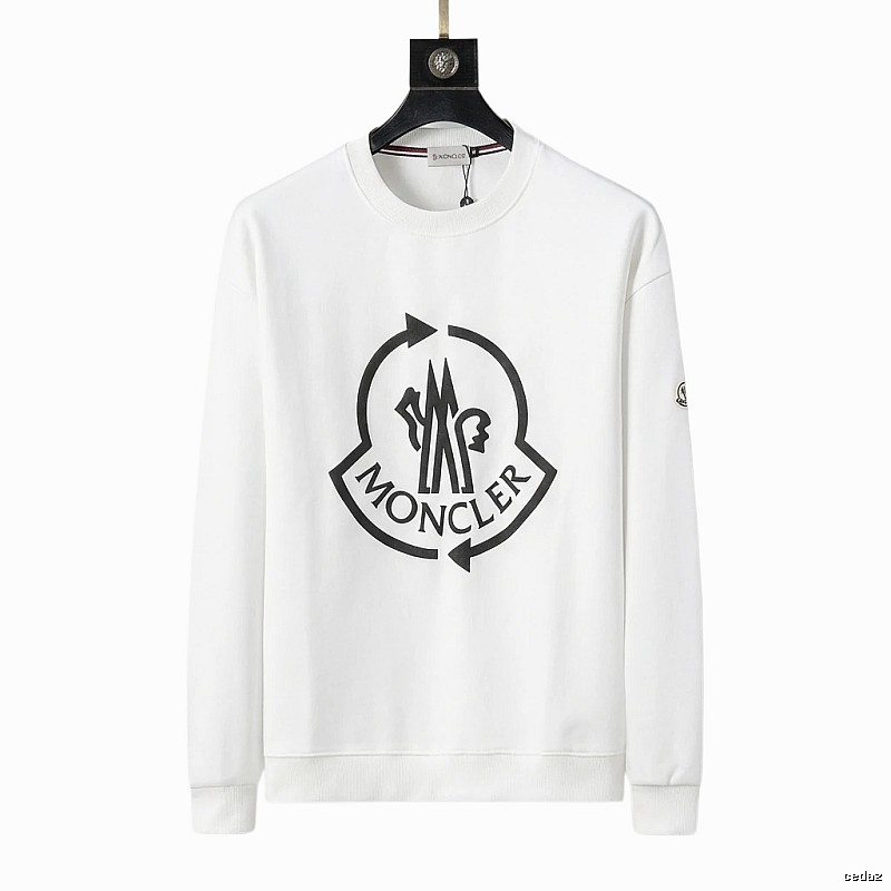 Moncler Round - neck Trendy and Cool White Sweatshirt