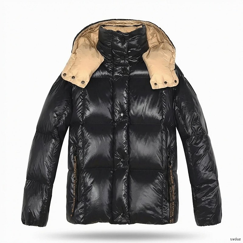 Moncler shiny and stylish black down jacket