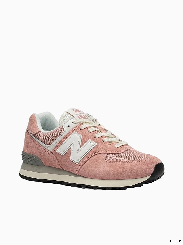 New Balance retro-style pink running shoes