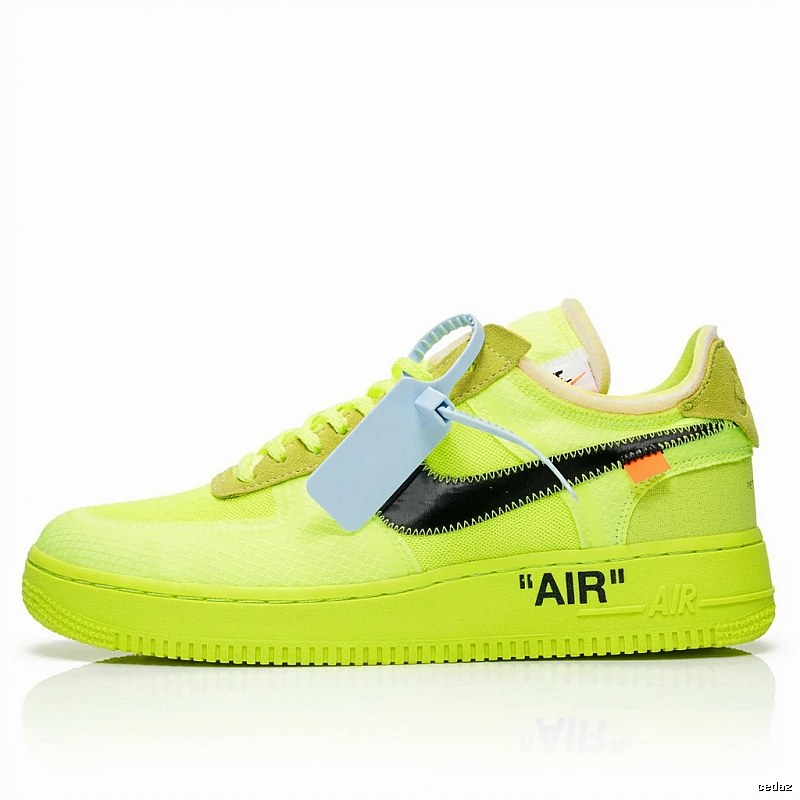 Nike Air Force 1 fluorescent green sneakers
