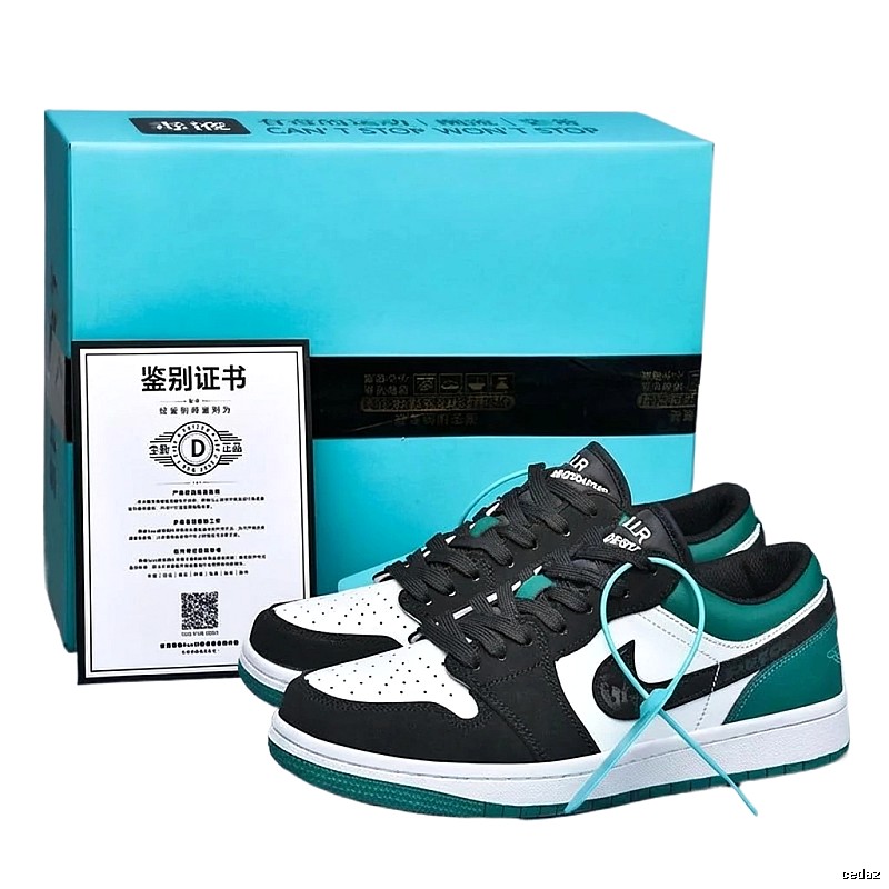 Nike AJ1 Black-White-Green Retro Sports Shoes