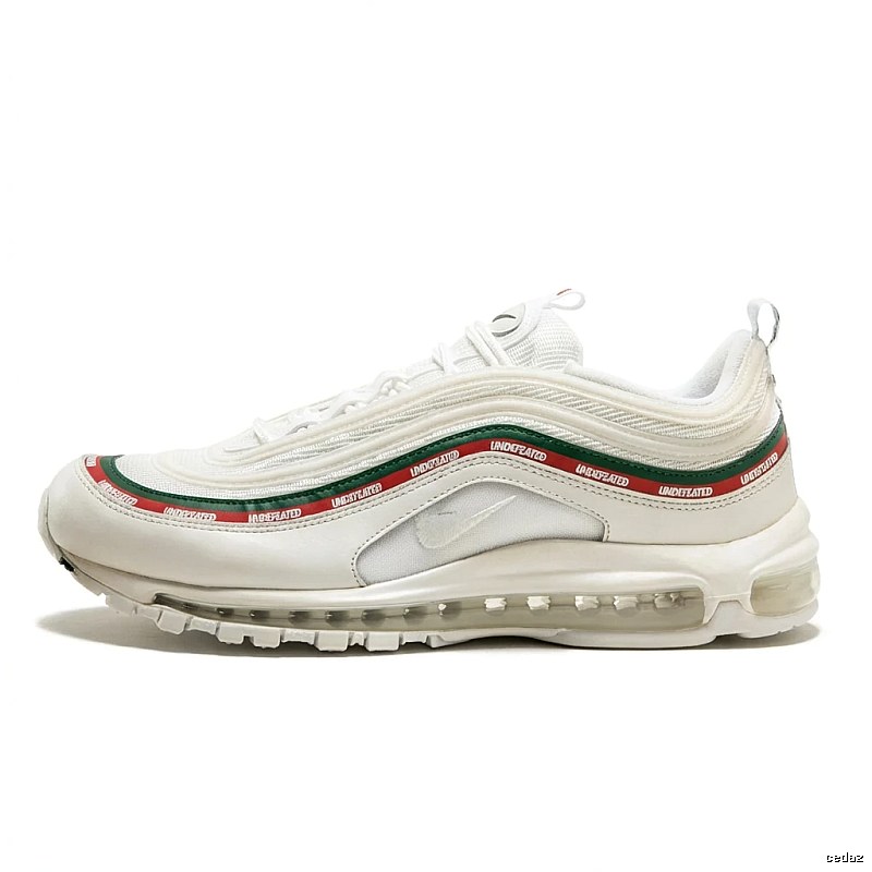 Nike retro-style red, white and green striped shoes