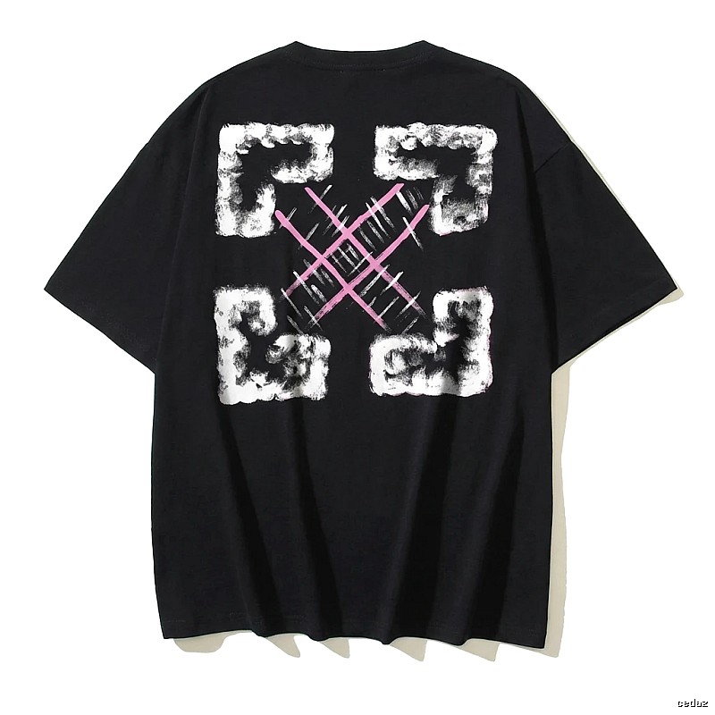 Off-White Trendy Style Black T-shirt
