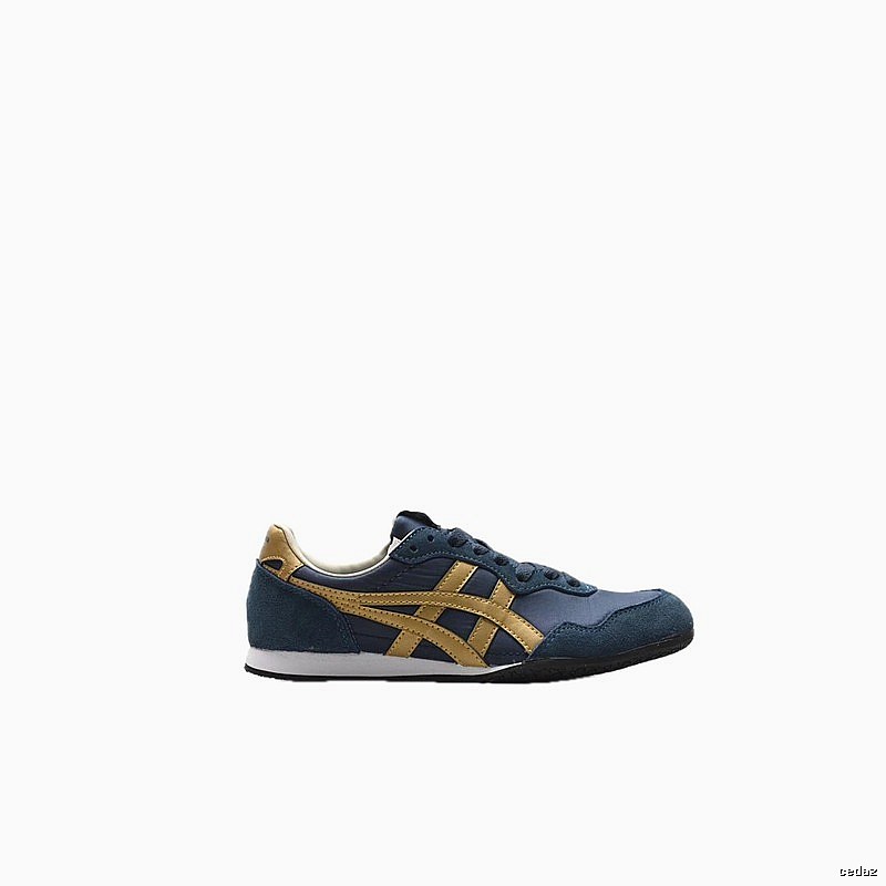 Onitsuka Tiger retro-style blue and gold sports shoes