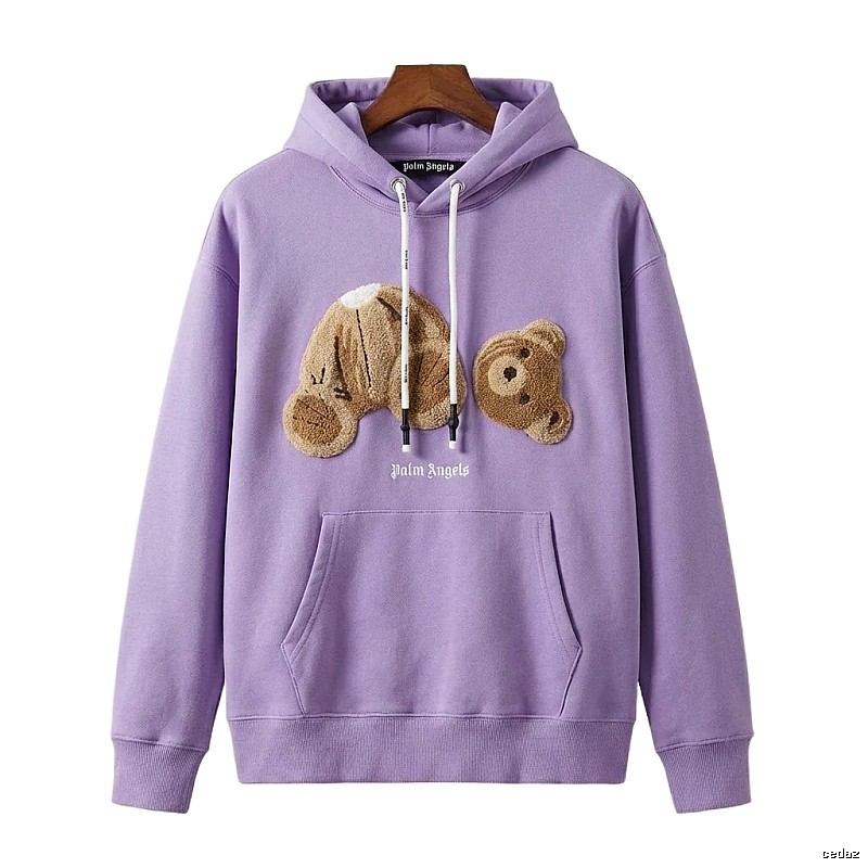 Palm Angels Bear Trend Brand Light Purple Sweatshirt