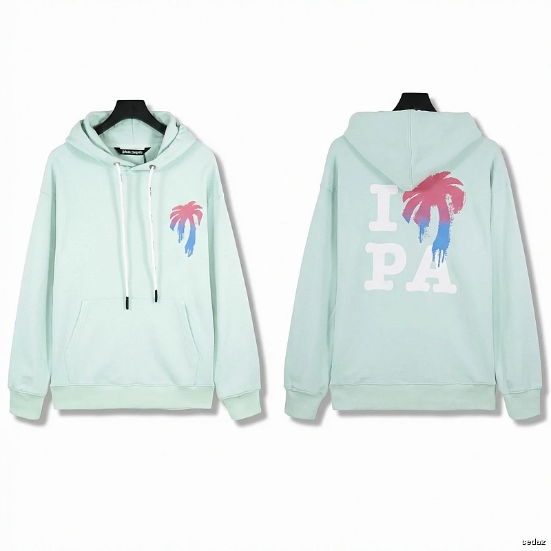 Palm Angels Palm Print Trendy Brand Light Blue Sweatshirt