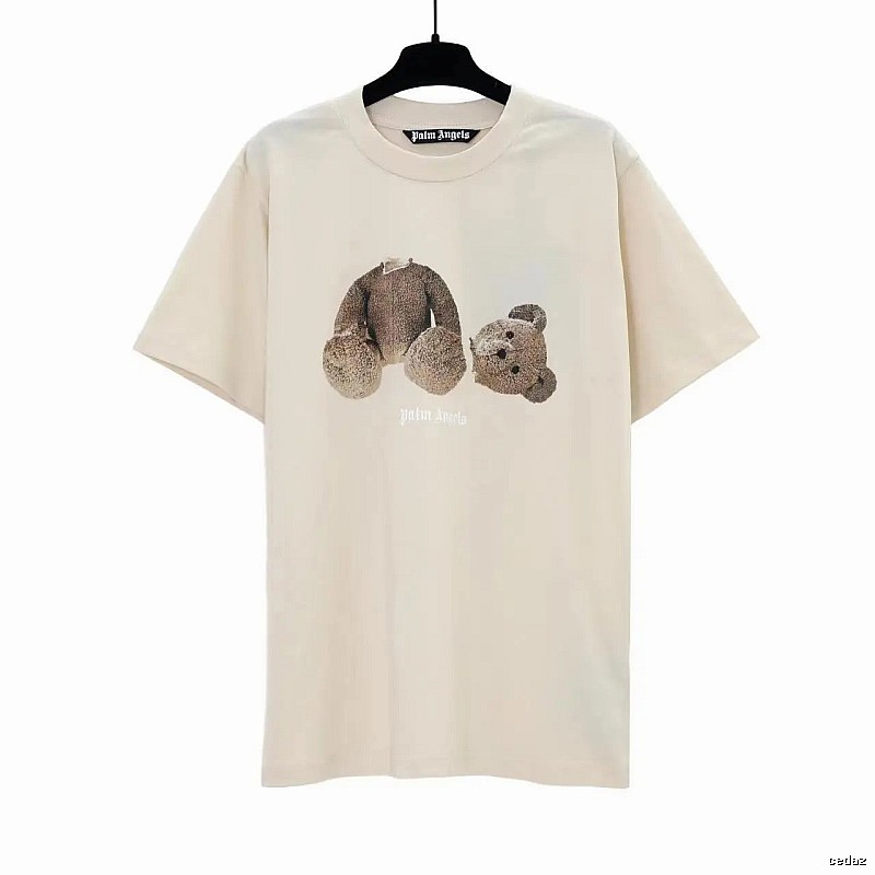 Palm Angels Summer Bear graphic T-shirt White Colorful Bear with Clean Finish