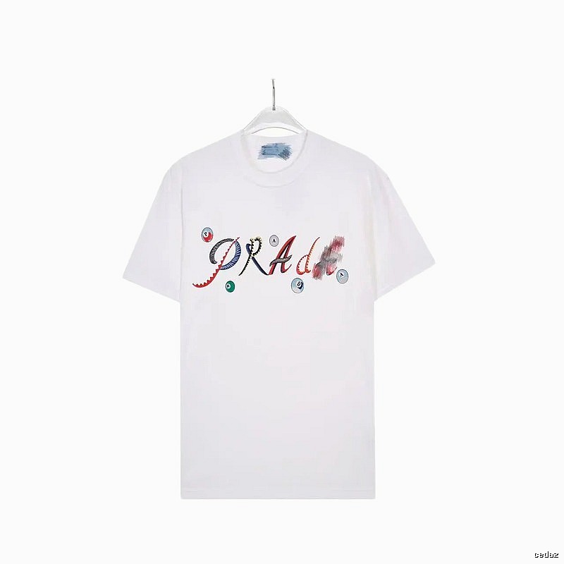 Prada Street Style White Short-sleeve T-shirt with Colorful Print