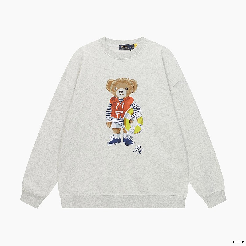 Ralph Lauren Bear Print Light Grey Sweatshirt