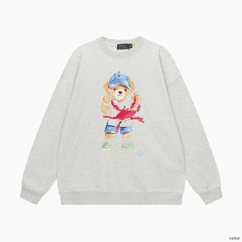 Ralph Lauren cartoon bear light gray sweatshirt