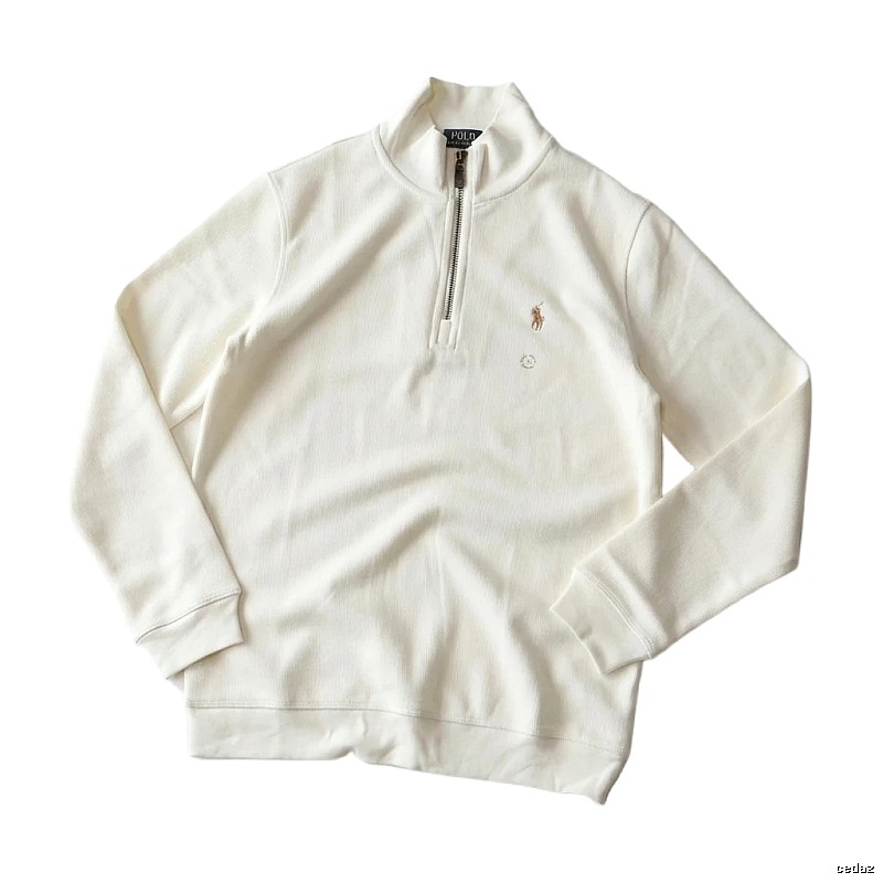 Ralph Lauren Polo series minimalist style off-white sweatshirt
