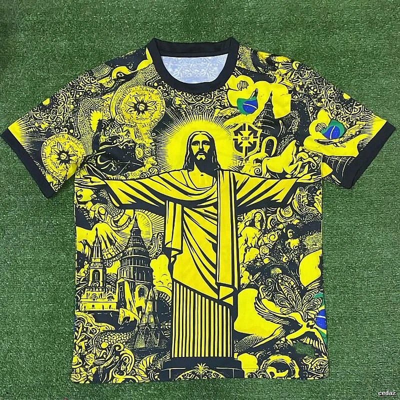 Real Madrid Black Yellow Dragon Soccer Jersey Casual Layering