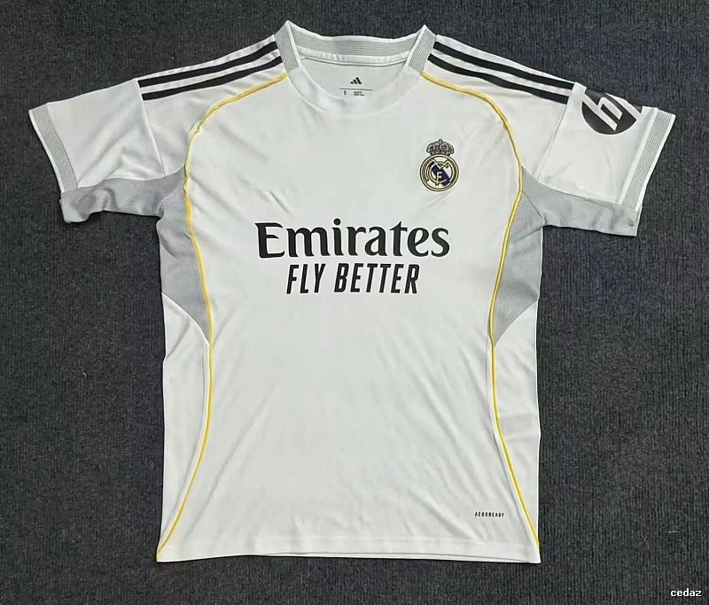 Real Madrid Classic Home soccer jersey White Football Gold for Daily Styling