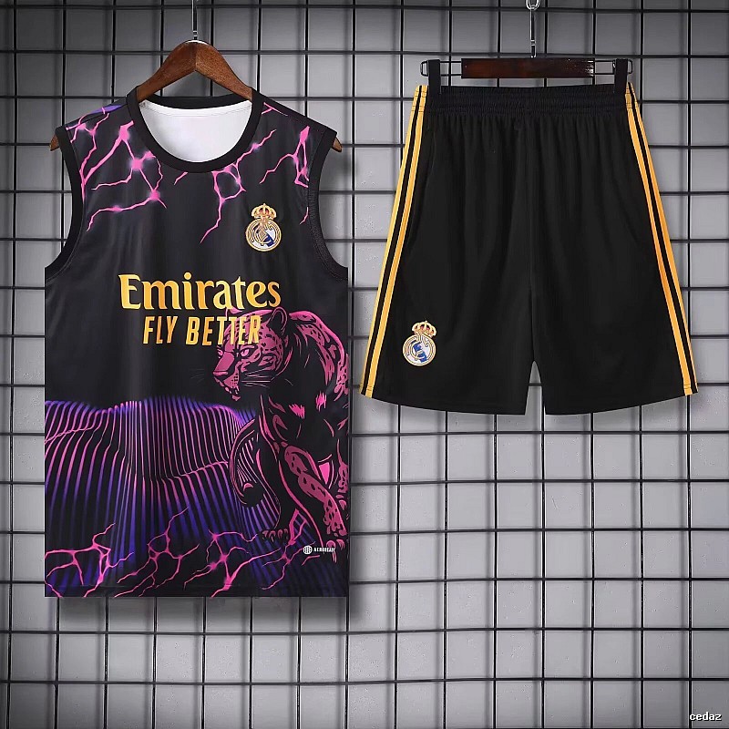 Real Madrid Daily Training jersey set Navy Sleeveless Top for City Outfits