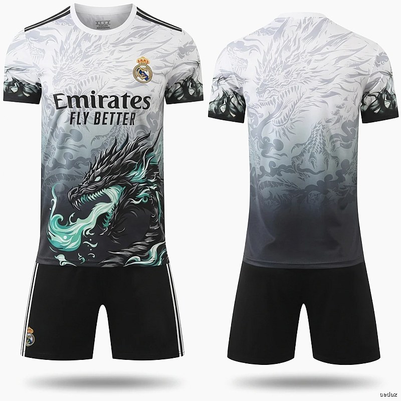 Real Madrid dragon pattern gradient style jersey