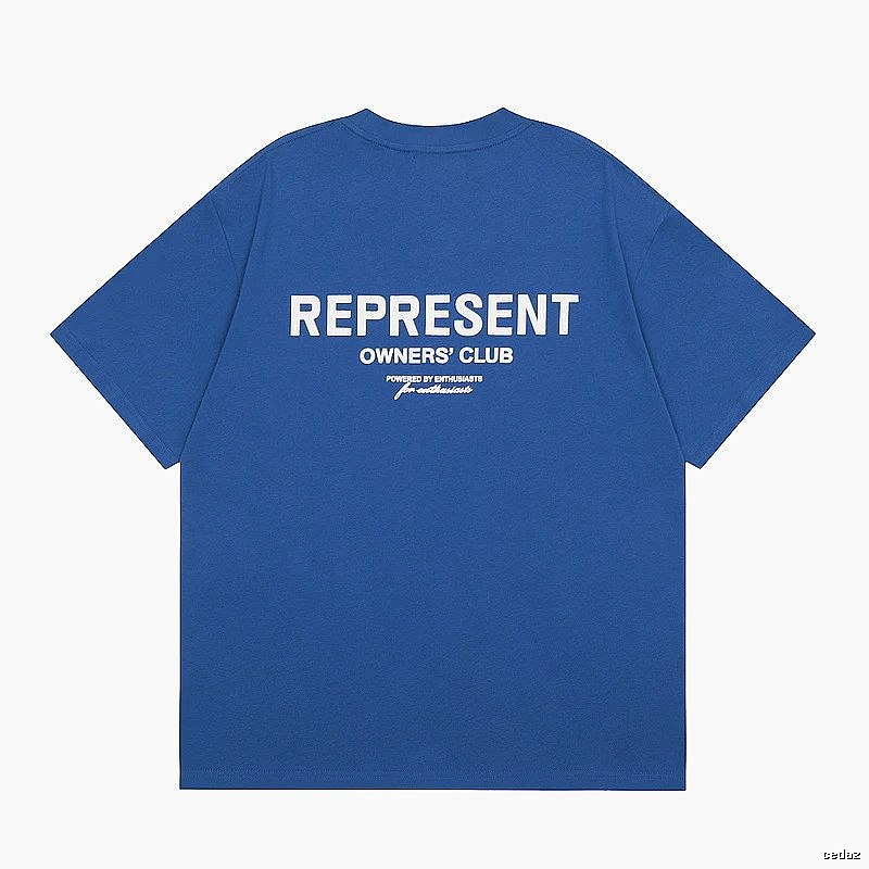 Represent Blue Style 801 Owners Club T-Shirt Airport Outfit Logo