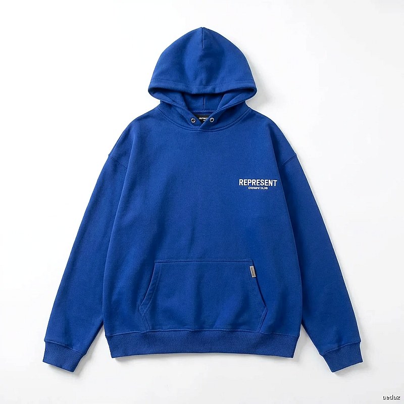 REPRESENT Owners Club Simple Style Blue Hoodie