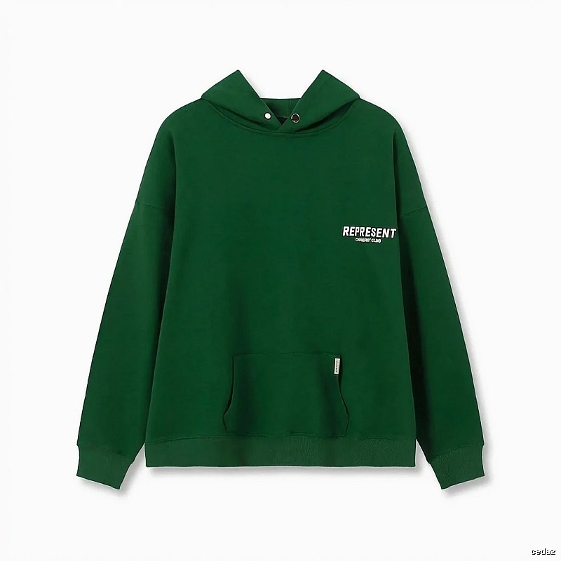 REPRESENT Simple Style Green Hoodie