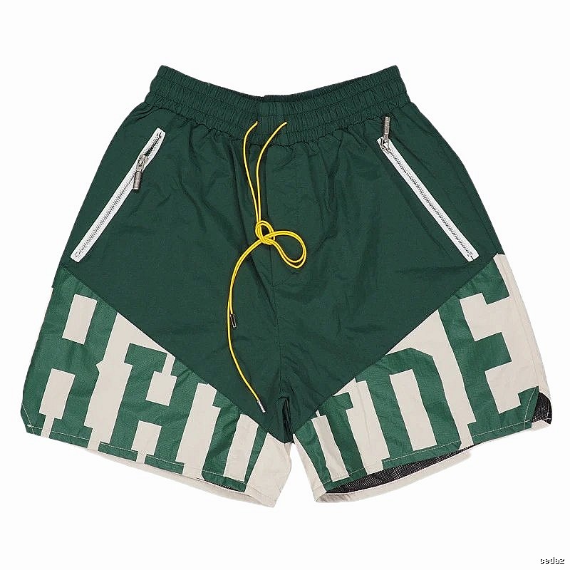 RHUDE sporty green shorts