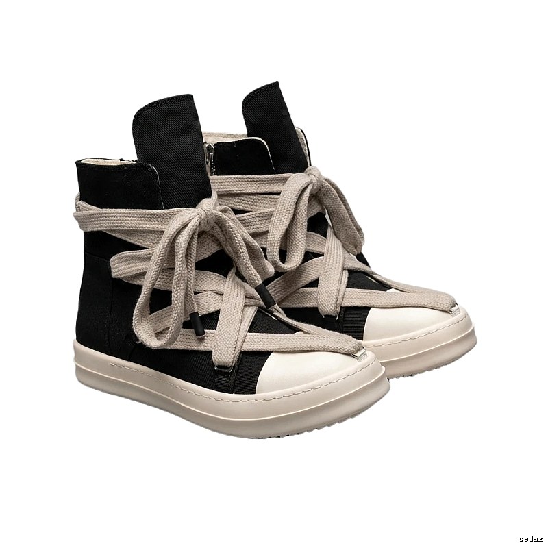 Rick Owens dark high-top lace-up shoes