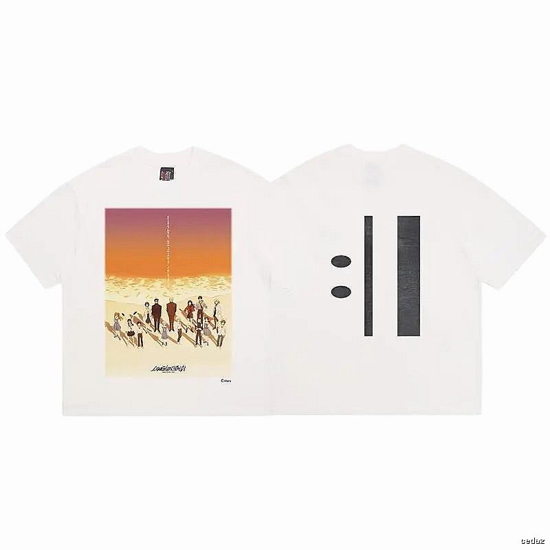 SAINT EVA Co-branded Anime Print White T-Shirt