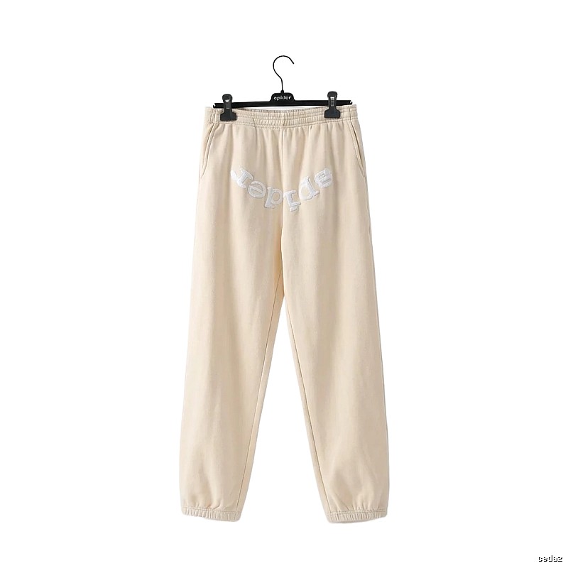 Sp5der casual style beige sweatpants