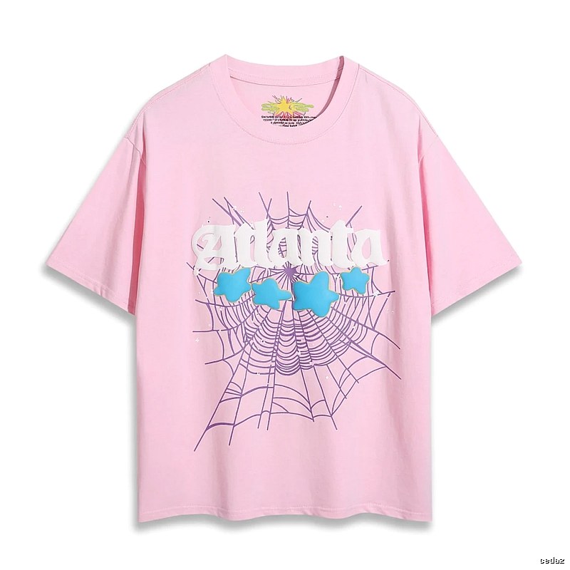 Sp5der Star Network Print Pink T-shirt