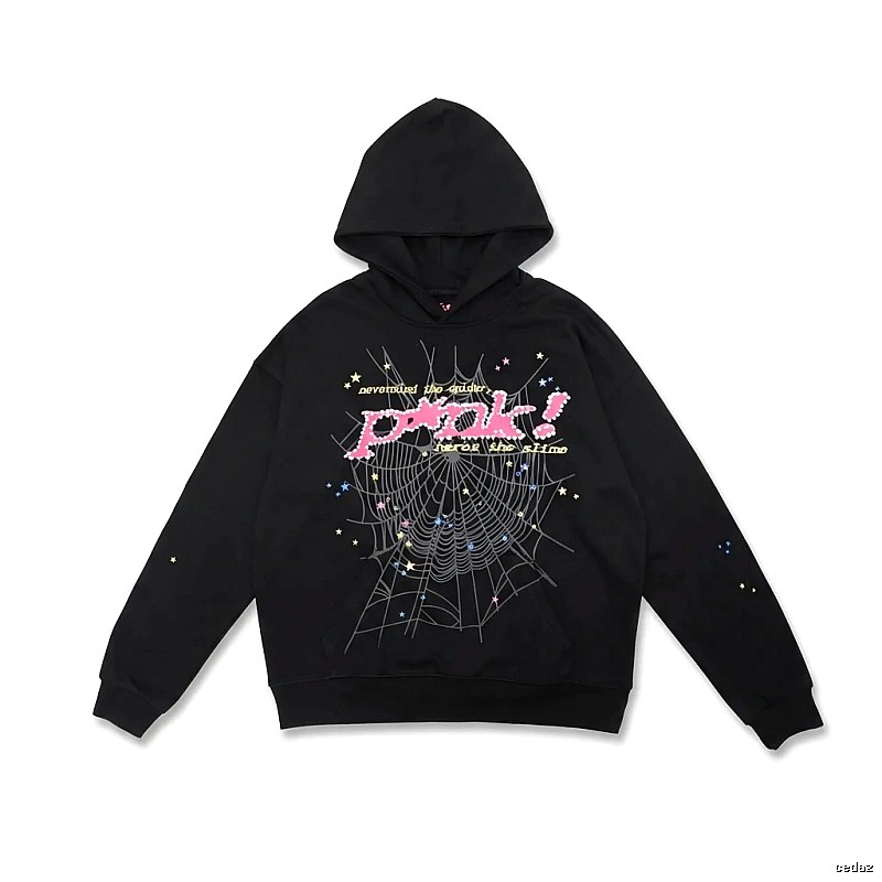 Sp5der Starry Web Style Black Hoodie