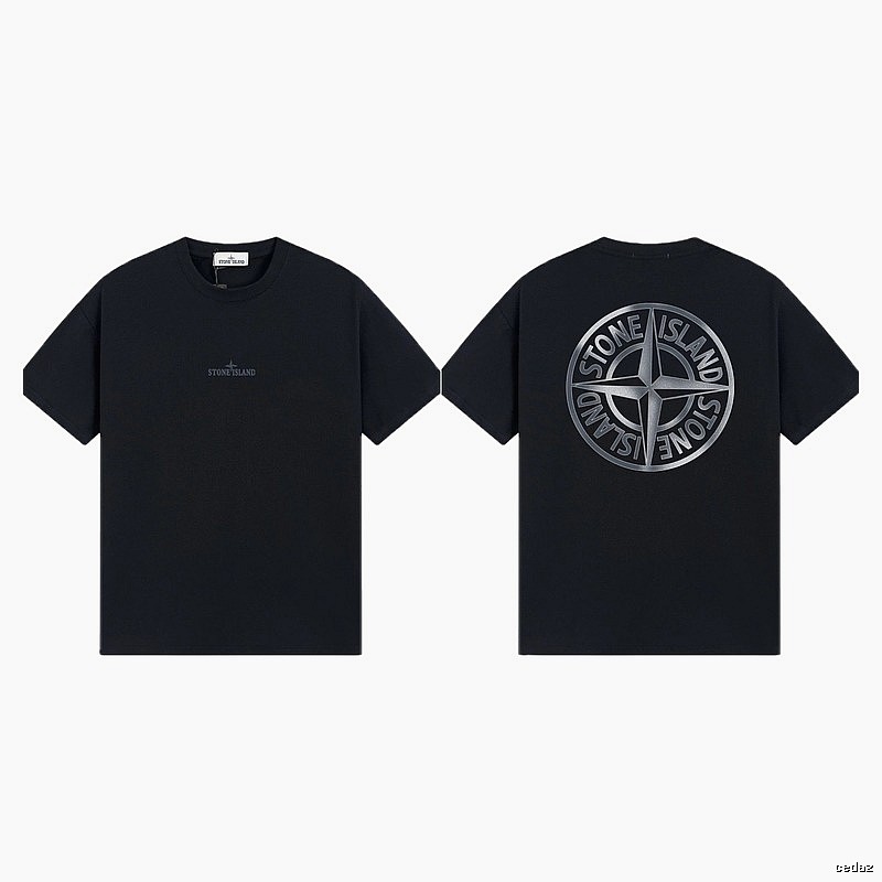 Stone Island Compass Collection Street Style Black T-Shirt