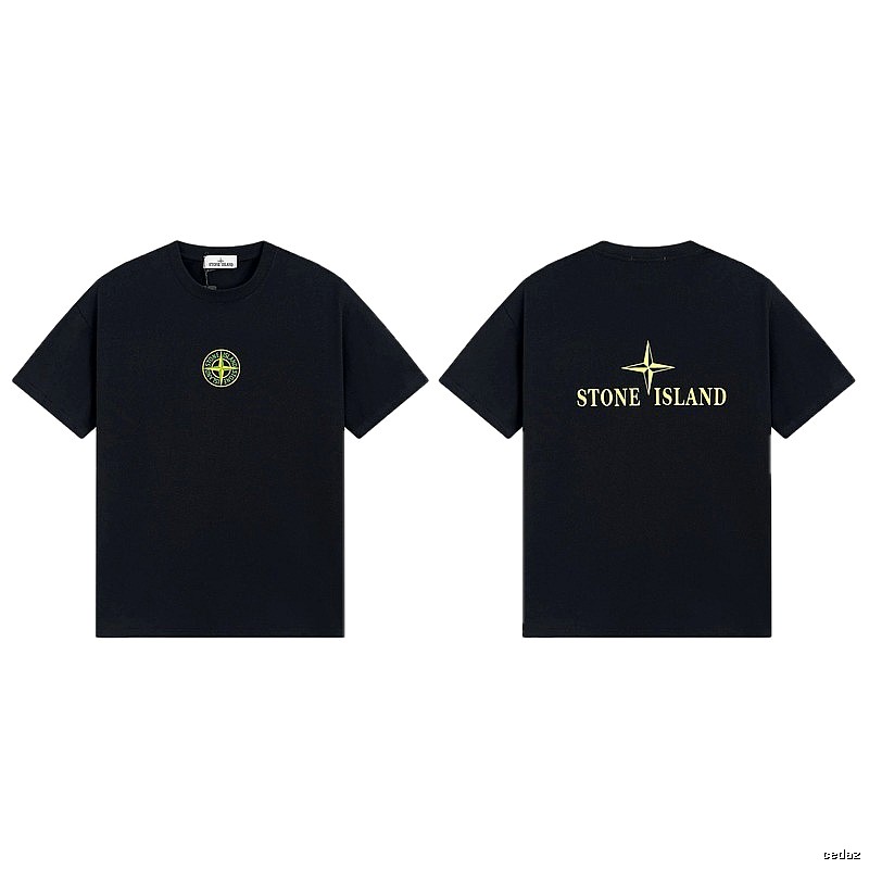 Stone Island Compass Series Streetwear Black Short Sleeve T-Shirt