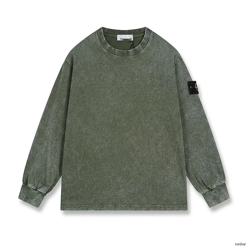 Stone Island retro-style army green sweatshirt