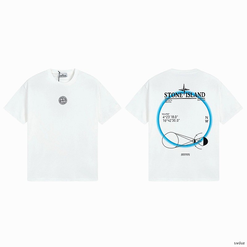 Stone Island Solar Eclipse Street Style White T-Shirt