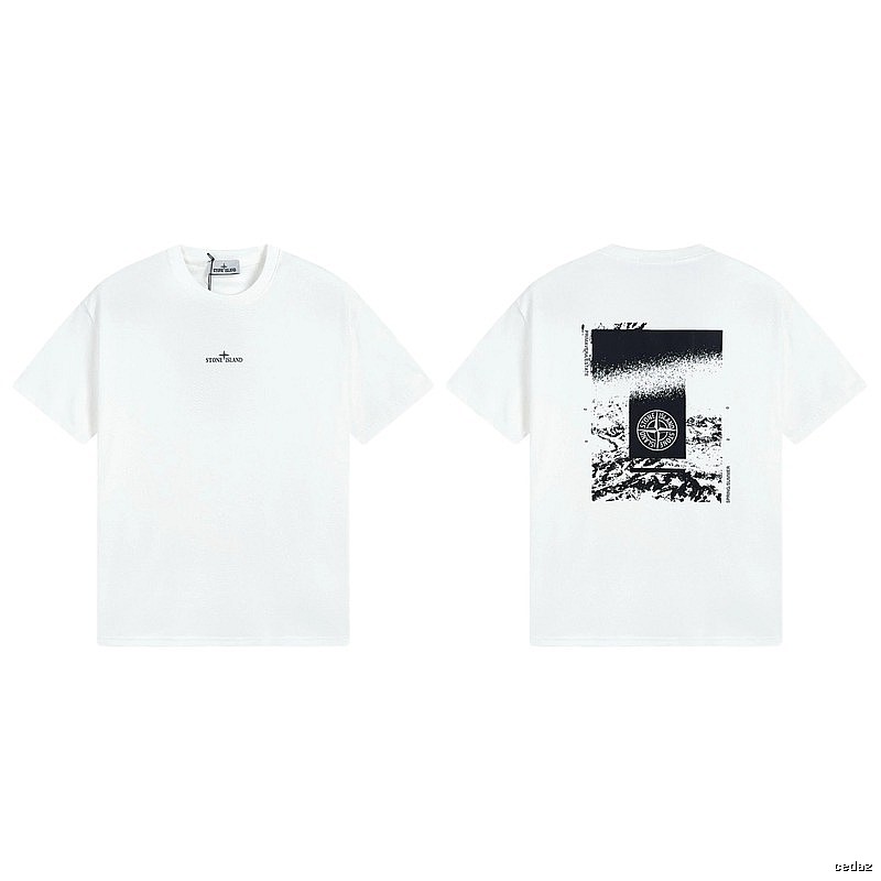 Stone Island Spring Summer Printed Street Style White T-Shirt