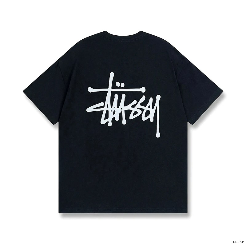 Stussy basic street style black T-shirt
