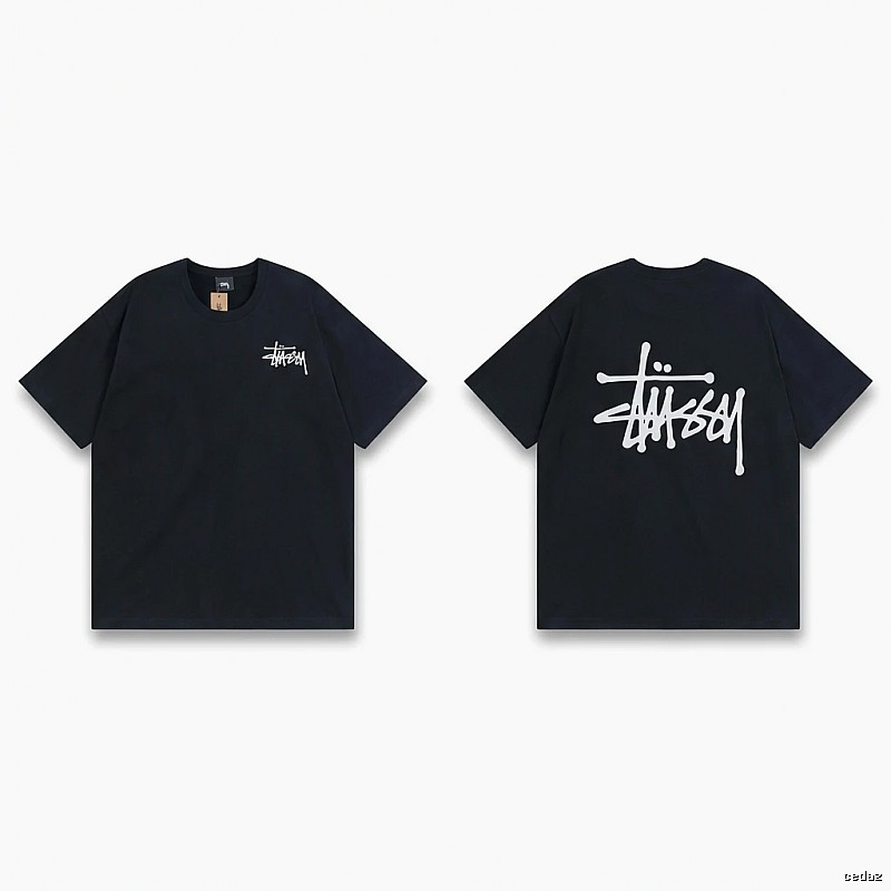 Stussy basic style simple black T-shirt