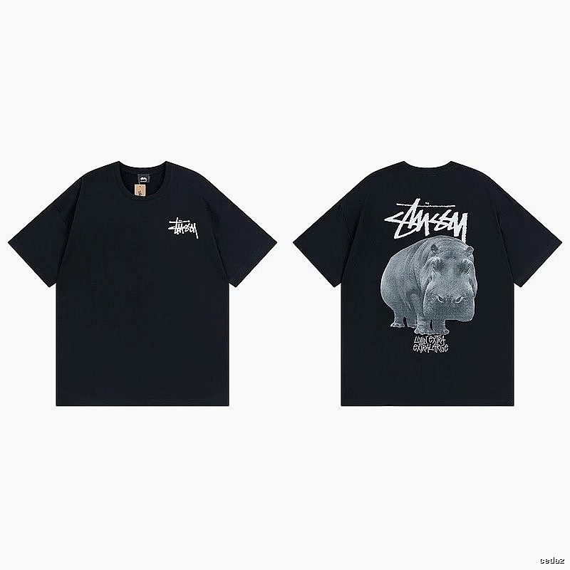 Stussy Black Spider Graphic T-Shirt Match Day Logo