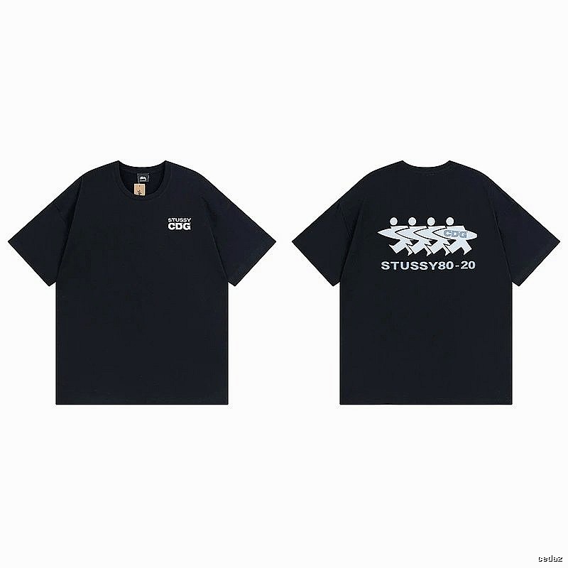 Stussy Black Spider Graphic T-Shirt Modern Fit Logo