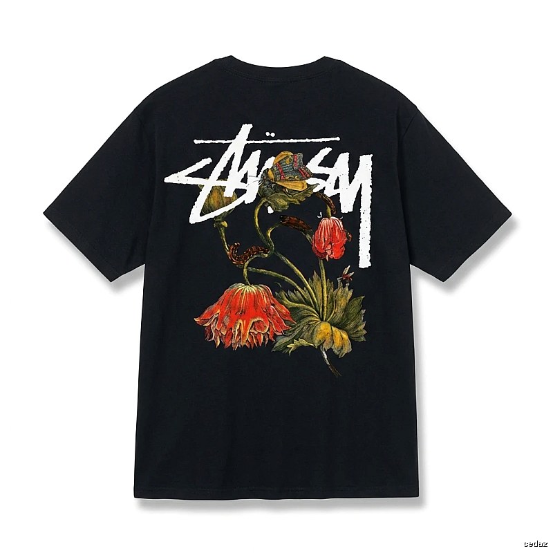 Stussy Floral Style Black T-shirt