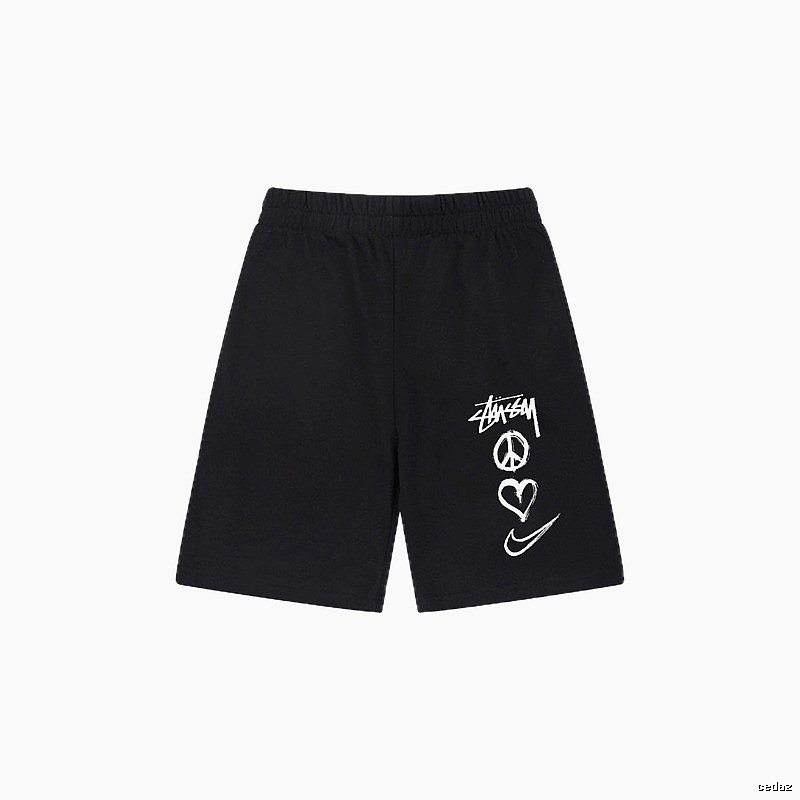 Stussy graffiti-style black shorts