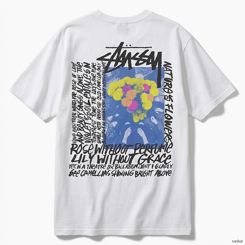 Stussy graffiti-style white T-shirt