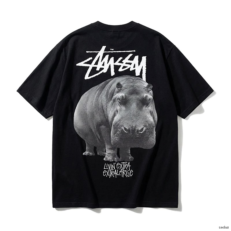 Stussy Hippo Print Black T-shirt