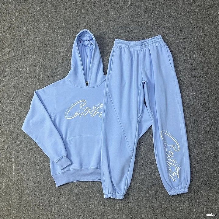 Stussy Light Blue Tracksuit Set Soft Neutral Logo