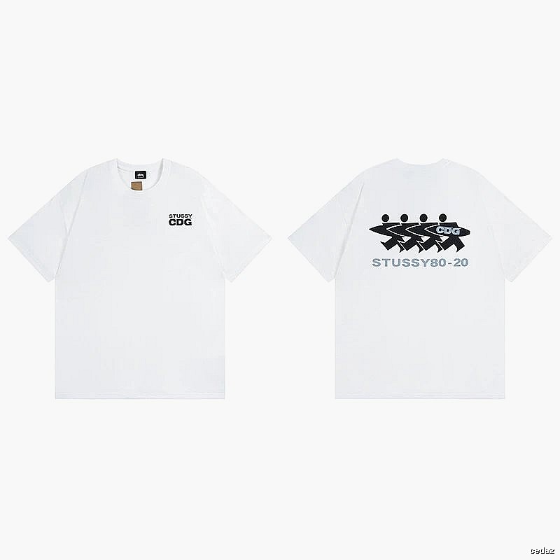 Stussy White Spider Graphic T-Shirt Clean Colorway Logo