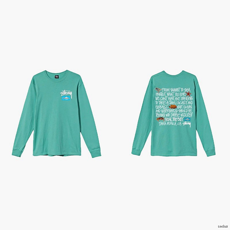 Stussy's eco-friendly mint green long-sleeved shirt